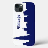 Chicago Skyline Silhouette Blue Case-Mate iPhone Hülle (Rückseite)