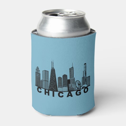 Chicago Skyline Silhouette  Dosenkühler (Kanne Vorderseite)