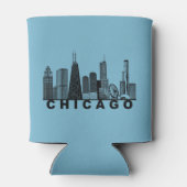 Chicago Skyline Silhouette  Dosenkühler (Rückseite)