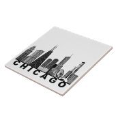 Chicago Skyline Silhouette  Fliese (Seite)