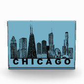 Chicago Skyline Silhouette  Fotoblock (Vorderseite)