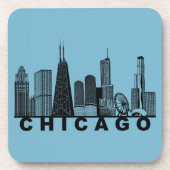 Chicago Skyline Silhouette  Getränkeuntersetzer (Vorderseite)