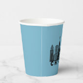 Chicago Skyline Silhouette  Pappbecher (Rechts)