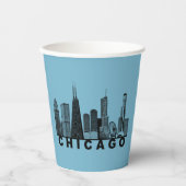 Chicago Skyline Silhouette  Pappbecher (Vorderseite)