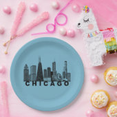 Chicago Skyline Silhouette  Pappteller (Party)