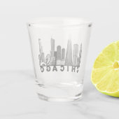 Chicago Skyline Silhouette  Schnapsglas (Rückseite)