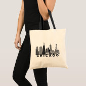 Chicago Skyline Silhouette  Tragetasche (Vorderseite (Produkt))