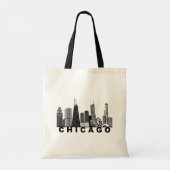 Chicago Skyline Silhouette  Tragetasche (Rückseite)