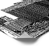 Chicago Skyline Silhouette Wedding Party Banner Poster (Ecke)