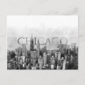 Chicago Skyline Sketch Feiertagspostkarte (Vorderseite)