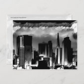 Chicago Skyline Sketch in Schwarz und Weiß Postkarte (Vorne/Hinten)