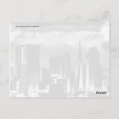 Chicago Skyline Sketch in Schwarz und Weiß Postkarte (Rückseite)