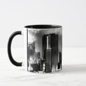 Chicago Skyline Sketch in Schwarz und Weiß Tasse (Links)
