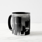 Chicago Skyline Sketch in Schwarz und Weiß Tasse (Vorderseite Links)
