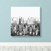 Chicago Skyline Sketch Leinwanddruck (Insitu (Holzboden))