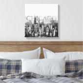 Chicago Skyline Sketch Leinwanddruck (Insitu (Schlafzimmer))