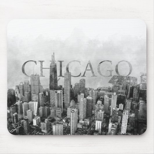 Chicago Skyline Sketch Mousepad (Vorne)