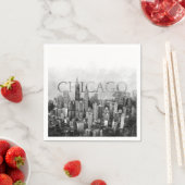 Chicago Skyline Sketch Serviette (Beispiel)