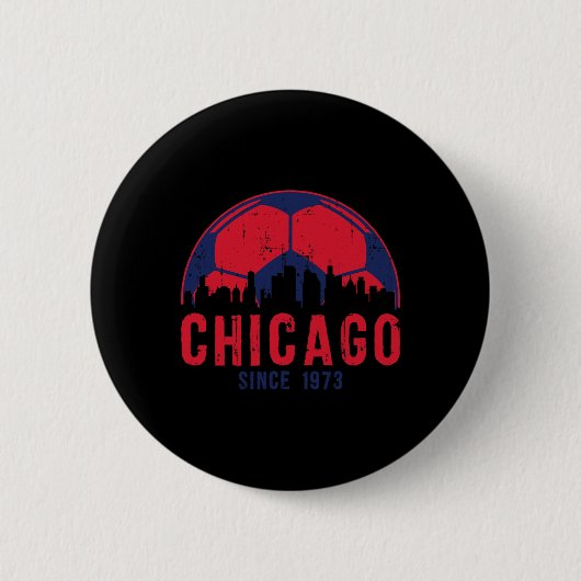 Chicago Skyline Soccer Fc Fußball Illinois Button (Vorderseite)