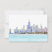 Chicago Skyline Spanische Antwortkarte RSVP Karte (Rückseite)