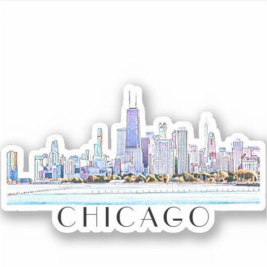 Chicago Skyline Sticker (Vorderseite)
