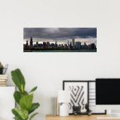 Chicago Skyline - Sturmwolken - Farbposter Poster (Heimbüro)