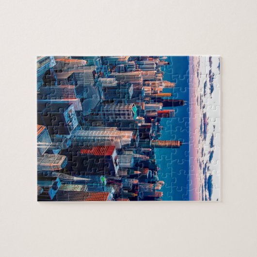 Chicago Skyline Sundown Puzzle (Horizontal)