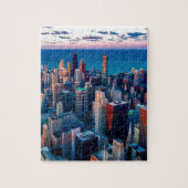 Chicago Skyline Sundown Puzzle (Vertikal)