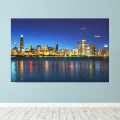 Chicago Skyline Sunset Leinwanddruck (Insitu (Holzboden))