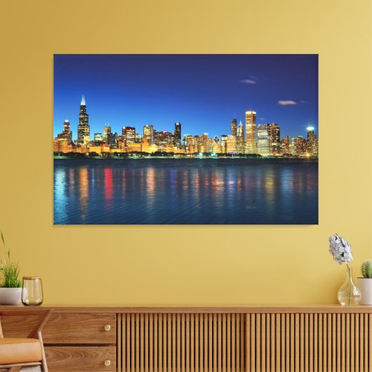 Chicago Skyline Sunset Leinwanddruck (Insitu (Wohnzimmer))