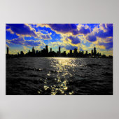 Chicago Skyline Sunset Poster (Vorne)