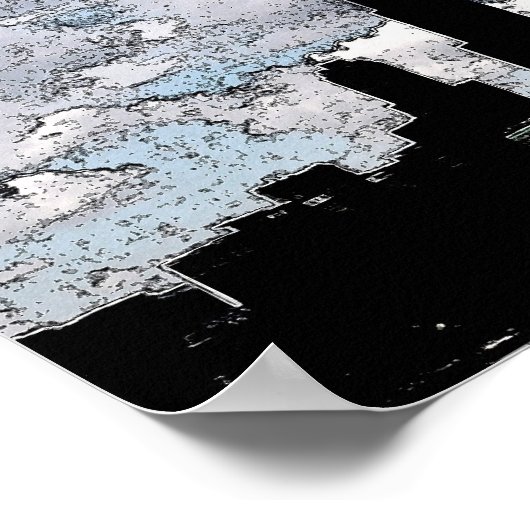 Chicago Skyline, Tinte Poster (Ecke)