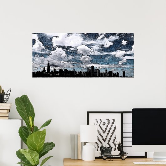 Chicago Skyline, Tinte Poster (Heimbüro)