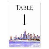 Chicago Skyline Tischnummern (Rückseite)