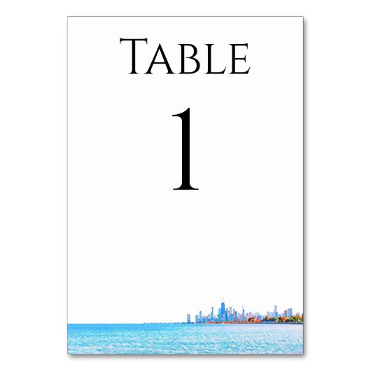 Chicago Skyline Tischnummern (Rückseite)