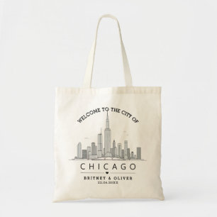 Chicago Skyline Tote Bag - Custom Wedding City Gif Tragetasche