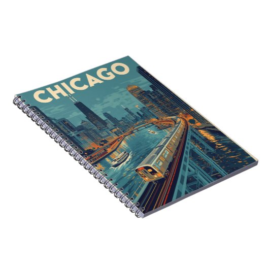 Chicago Skyline Travel Notizblock (Rechte Seite)
