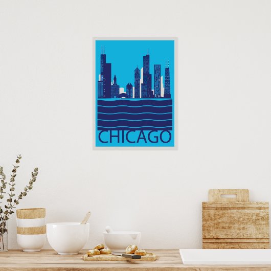 Chicago Skyline Travel Poster (Küche)