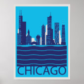 Chicago Skyline Travel Poster (Vorne)