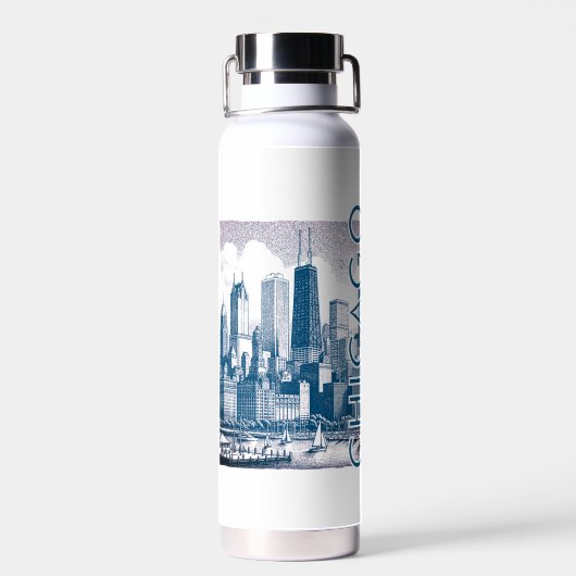 Chicago Skyline Trinkflasche (Rückseite)