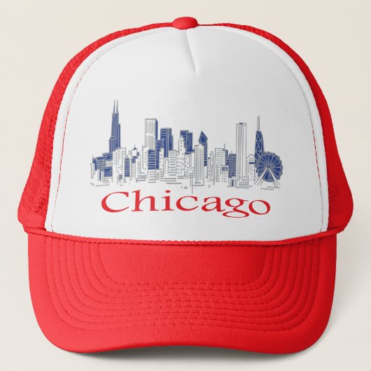 Chicago-Skyline Truckerkappe (Vorderseite)