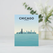 Chicago Skyline über dem See Postkarte (Stehend Vorderseite)