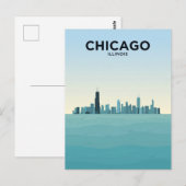Chicago Skyline über dem See Postkarte (Vorne/Hinten)