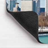 Chicago-Skyline über gefrorenem Michigansee Mousepad (Ecke)