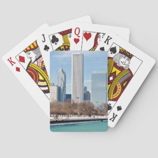 Chicago-Skyline über gefrorenem Michigansee Spielkarten