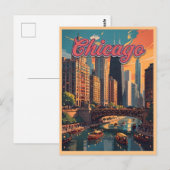 Chicago Skyline Ufer Postkarte (Vorne/Hinten)