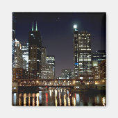 Chicago Skyline und Bridge bei Night Magnet (Vorne)