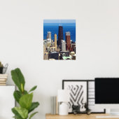 Chicago Skyline und Sehenswürdigkeiten Poster (Heimbüro)