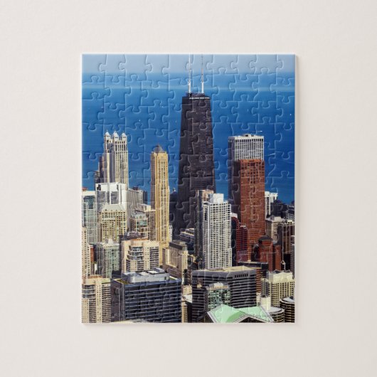 Chicago Skyline und Sehenswürdigkeiten Puzzle (Vertikal)
