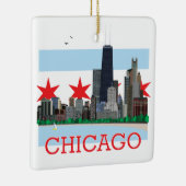 Chicago-Skyline und Stadt-Flagge Keramikornament (Rechts)